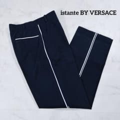 istante イスタンテ 格子柄 メッシュ リネンブレンド スラックスパンツ ネイビー size 48 メンズ イタリア製 VERSACE VERSACE ヴェルサーチ サイドライン スラックス 48 イタリア製 - メルカリ