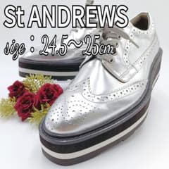 【未使用】セントアンドリュース 厚底スパイクレスゴルフシューズ 24.5-25 未使用】セントアンドリュース 厚底スパイクレスゴルフシューズ