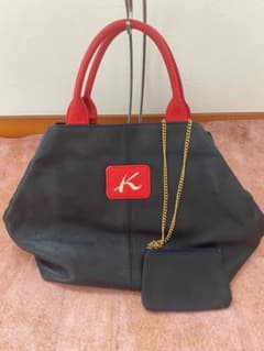 Kitamura ハンドバッグ ネイビー×レッドのサムネイル
