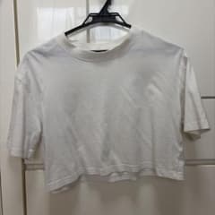 ZARA クロップド丈 半袖Tシャツ ホワイト Sサイズのサムネイル