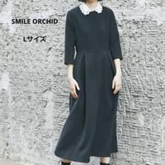 新品】SMILE ORCHID 付け襟つきロング丈ワンピース 七分袖 - メルカリ