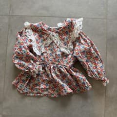 Cottoli 花柄 ブラウス 90cm レース襟のサムネイル