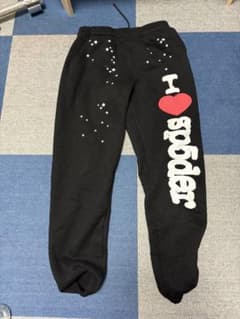 sp5der スウェットパンツ 黒 sのサムネイル