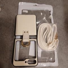 Galaxy Z Flip 용 스마트 폰 케이스 숄더 화이트