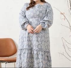 【Louiosy】ルオシーフラワージャガードワンピース 3L （新品・タグ付き）のサムネイル