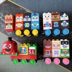 アンパンマンブロックラボ　美品　★SLマンと123！すうじブロックセット★のサムネイル