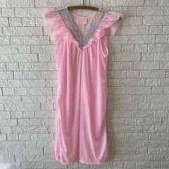 ヴィンテージ ランジェリー ピンク フリル ワンピース 古着 ガニー