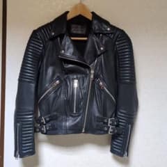 ALLSAINTS ダブルライダース レザージャケット ブラック - メルカリ