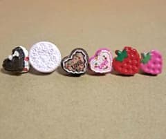 平成レトロ スイーツ＆イチゴ イヤホンジャック 6点セット ケーキ マカロン