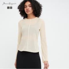 マメクロゴウチ　ユニクロ　シアークルーネックTシャツ　シースルー　レイヤードのサムネイル