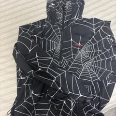 NoREMiD ナイロンジャケット スパイダーウェブ柄 ブラック Mのサムネイル