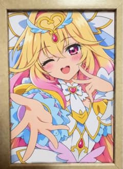 キュアアルカナ アニメ塗り風 手描きイラスト ファンアート フレーム付き - 3