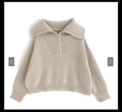 ハーフジップミックスニットトップス k9292d - メルカリ