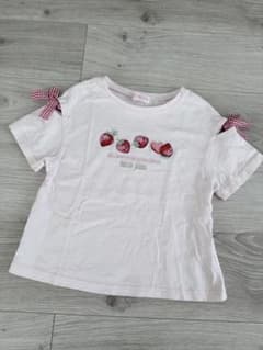 mezzo piano いちご刺繍 肩あきTシャツ 120のサムネイル