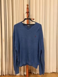 Polo by Ralph Lauren Vネックセーター XL 青のサムネイル