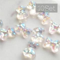 ネイルパーツ　オーロラテディベア　グミベア　クリアピンク　10個セット　6㎜ - 5