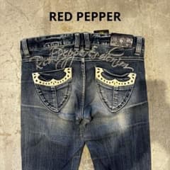 REDPEPPER ブラックスキニーデニム y2k お兄系 平成 RED PEPPER 鬼ヒゲ デニムパンツ グランジ y2k ed hardy - メルカリ