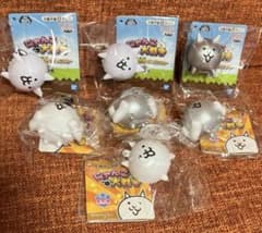 【7個セット】　にゃんこ大戦争 プルバックカー &ミニソフビライト