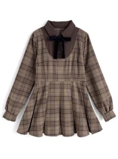 GRL リボン付きプリーツミニワンピース tu1890 Mサイズのサムネイル
