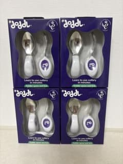 新品未使用　doddle 子ども用スプーン・フォークセット　紫　4セットのサムネイル