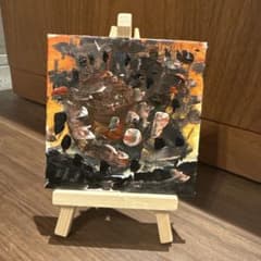 手描きアート キャンバス画 抽象画 ミニサイズ　Halloweenのサムネイル