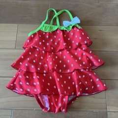 キッズ水着 80サイズ 女の子 いちご柄のサムネイル