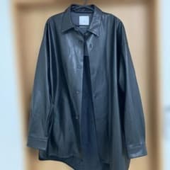 Lui's フェイクレザー　シャツジャケット ブラックのサムネイル