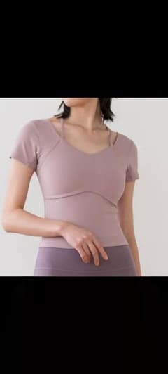SUKALA スカーラ カップ付きオープンネックTee ピンク ヨガウェア