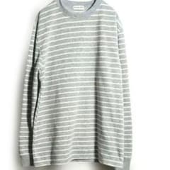 【デイリールームウェア】ナイトウェア　 L 　グレー　ボーダー