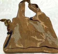 Kipling キプリング トートバッグ カモフラ柄 モンキーチャーム付