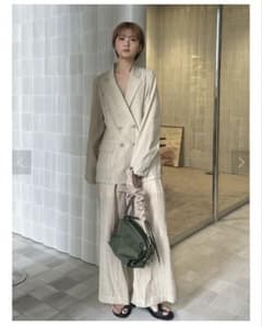 AMERI】MEDI LINE LACE DOUBLE JACKET ベージュ - メルカリ
