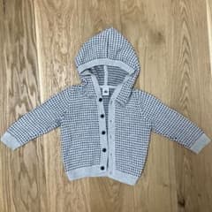 PETIT BATEAU ベビー用 フード付きカーディガン 18m/81cmのサムネイル
