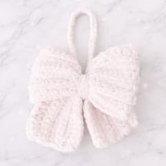 ふわふわリボンチャーム♡ プリンセスモール ピンク ラメ入り ハンドメイドのサムネイル