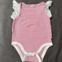 babyGAP ロンパース ピンク ボーダー 12-18ヶ月のサムネイル