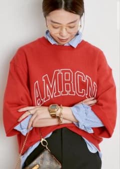アメリカーナ】裏毛カットオフクルーネックスウェット（タグ付き新品 