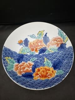 鍋島焼 弘山窯 青海波 牡丹文 色絵大鉢 大皿 - メルカリ