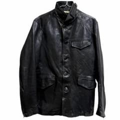 T*2様 ジャーナルスタンダード 黒本革レザージャケット ボタン付きL 羊 