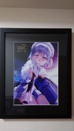 【直筆サイン入り】ミュシャ先生描き下ろし　A3複製原画　メロンブックス ゆんみ先生 メロンブックスWGC 直筆サイン入りA3複製原画「舐めても