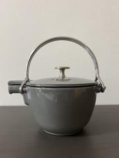 STAUB ラウンドティーポット グレー ケトル ストウブ 茶漉し付き