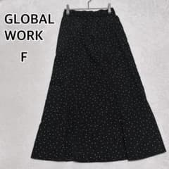 Excellent condition Global Work polka dot long skirt, black, size F, Spring/Summer, item number i6010