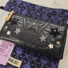週末まで☆ANNA SUI☆アナスイ☆L字ファスナー 長財布 ブラック - メルカリ