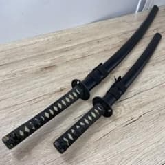 模造刀 大刀 短刀 2本セット 黒 鞘 D984 - メルカリ