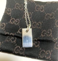 【美品】GUCCI プレートネックレス　シルバー925