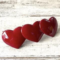 大人気】アクセサリー ハートバレッタ 赤 髪飾り ヘアーアクセサリー