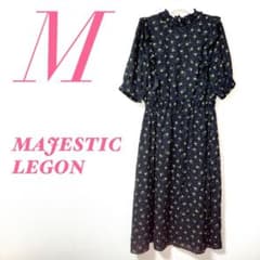 MAJESTIC LEGON Long Dress, Navy, Size M, Feminine Style