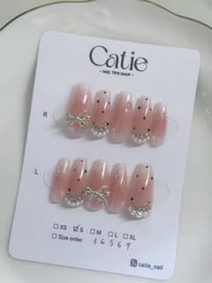ネイルチップ　量産型　フレンチガーリー　推しネイル　チークネイル　埋め尽くし 処分セール 現品 ネイルチップ 即購入◎ フレンチガーリー 量産型