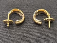 Cartier トリニティ スリーカラーゴールド フープピアス 4.8g