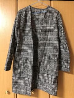 ちょこ様 専用 グレンチェックノーカラーガウンコートのサムネイル