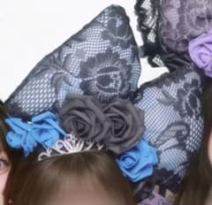 JK 盛り髪 カチューシャ デカリボン 青のサムネイル