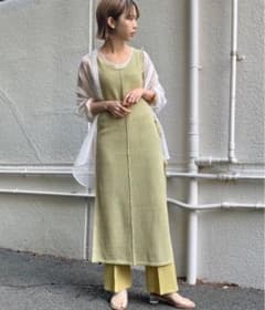 メッシュ編みロングスリットワンピースのサムネイル